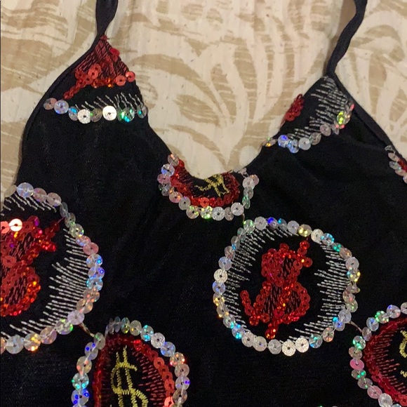 Vintage money bling sequins high low dress - Picture 3 of 6